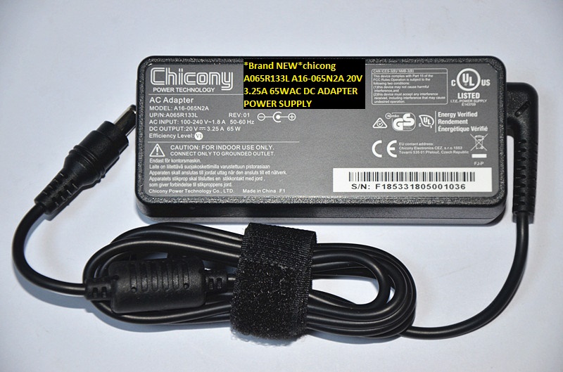 *Brand NEW*chicong 20V 3.25A A16-065N2A A065R133L 65W AC DC ADAPTER POWER SUPPLY - Click Image to Close